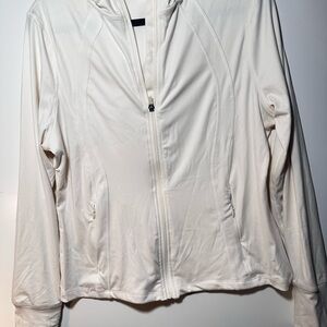 Danskin Women’s Full Zip Lightweight Athletic Jacket Hoodie - White - Size L